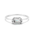 Bague moissanite coupe émeraude minimaliste en argent sterling 925, bijou élégant fin. - Taille 5 / Moissanite 1 Carat (Taille Émeraude) / 1 Pièce/Paquet