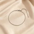 Minimalist silver snake chain bracelet for women, stainless steel fashion versatile jewelry. - 1.2mm Fine Round Snake Chain / Silver