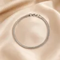Minimalist stainless steel round snake chain bracelet for women, classic silver tone daily wear. - 4mm Round Snake Chain / Silver