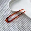 Forcina per capelli a U in tartaruga retrò elegante spilla minimalista per chignon donna - Caffè
