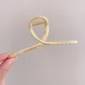 Gold metal hair claw clip for women, geometric big hair catch clamp for thick hair styling. - Cross Geometric (Approx 14cm) / Gold Matte