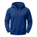 Men's casual loose fit half-zip hooded sweatshirt with long sleeves for autumn. - S / Sapphire Blue