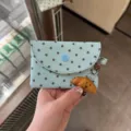 Portefeuille menthe vert avec motif d'étoiles et pendentif croissant mignon pour les étudiants. - Porte-cartes bleu menthe et chocolat noir - sac uniquement