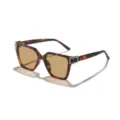 Gafas de sol cuadradas carey elegantes con brillantes detalles de pedrería fina. - Montura de Carey Lentes Té Claro