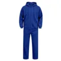 Königblaue Herren Fleece Jogginganzug Detail mit Kapuze Reißverschluss und weichem Stoff. - Saphirblau