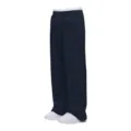 Pantaloni della tuta larghi e tinta unita stile retro Y2K con vita elastica e zip. - Taglia S / Blu navy