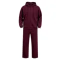 Herren Fleece Kapuzenjacke und Jogginghose Trainingsanzug Set, bequeme Sportbekleidung. - Burgunderrot