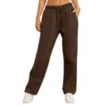Pantalon de survêtement marron ample pour homme cordon serrage sport et course - Café