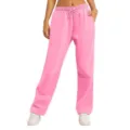Pantalon de jogging decontracte rose pour femme, taille haute cordon confortable. - S / Bas / Rose
