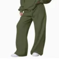 Pantaloni tuta uomo casual larghi verde militare coulisse lunghi abbigliamento sportivo comodi - Verde militare