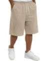 Pantalones cortos casuales de hombre con cordón punto holgado estilo detalle vista - S / Camel