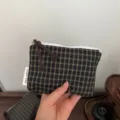 Carina piccola borsa con zip a quadri nero e marrone, portamonete e custodia. - Senza Accessori / Quadri Neri e Caffè