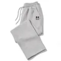 Pantalón de chándal Y2K gris streetwear con estampado smiley gótico, corte ancho y casual. - Gris