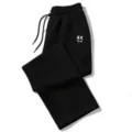 Black Y2K gothic loose sweatpants with white smiley print, comfortable elastic drawstring waist. - S / Black