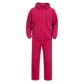 Herren Fleece Kapuzenpullover Trainingsanzug Freizeit Outdoor Sportbekleidung Set magenta - Rot