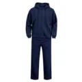 Herren Fleece Kapuzenjacke und Jogginghose Trainingsanzug, marineblau sportlicher Freizeitanzug. - S / Schwarz