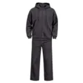 Herren Fleece Reißverschluss Hoodie und Jogginghose Trainingsanzug Set dunkelgrau - Dunkelgrau