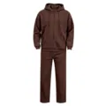Herren Dunkelbraun Fleece Kapuzenjacke Und Jogginghose Set Sportbekleidung Variante - Kaffeebraun
