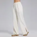 Pantalon de chandal ancho y comodo con aberturas laterales en el bajo para uso diario. - S / Blanco