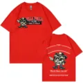 Camiseta roja de manga corta con gráfico de dibujos animados vintage para hombres y mujeres casual. - S / Rojo