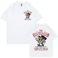 T-shirt graphique blanc décontracté avec imprimé style cowboy vintage à l'avant et au dos. - S / Hauts / Blanc 317