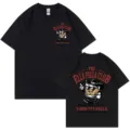 T-shirt noir unisexe à manches courtes avec un superbe imprimé graphique cowboy whisky rétro. - S / Hauts / Noir 317
