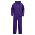 Herren Fleece Trainingsanzug Kapuzenpullover und Jogginghose sportliche Freizeitbekleidung - Dunkellila