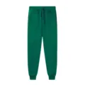 Unisex green fleece jogger sweatpants for casual sports running fitness gym wear. - Dark Green