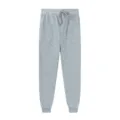 Unisex grey fleece sweatpants with adjustable drawstring waist and comfortable cuffed ankles. - Light Gray
