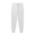 Unisex white fleece sweatpants with drawstring waist and cuffed hem for casual wear. - S / White