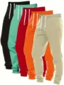 Damen einfarbige Kordelzug Jogginghose freizeit Sporthose 5er Pack bequeme Alltagskleidung. - S / Mischfarbe 5