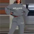 Ensemble sweat-shirt à capuche et pantalon de survêtement gris, vêtements de sport. - Gris foncé