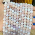 Natuursteen kralen in zachte blauw- en lavendeltinten voor DIY-sieraden maken projecten - 6mm/Ca. 60 Stuks Per Snoer / Paars Morganiet