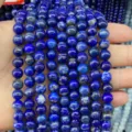 Natural blue lapis lazuli round stone beads for DIY jewelry making and bracelets. - Natural Lapis Lazuli Grade 1