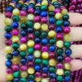 Multicolor tiger eye natural stone round beads for DIY jewelry making bracelets - Multicolor Tiger Eye