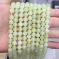 Natural light green translucent agate chalcedony round beads for DIY jewelry crafts - New Mountain Jade