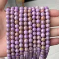 Natural purple agate chalcedony round beads strands for DIY handmade jewelry making - American Purple Mica AB