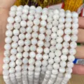 High-quality natural white chalcedony round loose beads for DIY jewelry and bracelet making - Indian Blue Moonstone Grade 1