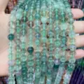 Translucent green natural stone round beads for DIY jewelry making and bracelets. - Green Fluorite