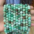 Natural light green agate chalcedony round stone beads for professional DIY jewelry making - Chrysoprase