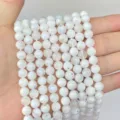 High-quality natural white moonstone round beads for DIY jewelry and bracelet making - Indian Blue Moonstone