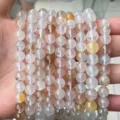High-quality natural translucent agate stone round beads for DIY jewelry making - Colorful Topaz