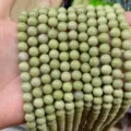 Natural light green agate chalcedony round stone beads for handmade DIY jewelry making - Natural Avocado Green Stone