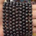 Smooth dark natural agate stone round beads for DIY jewelry making and bracelet - Blue Labradorite