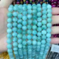 Natural turquoise blue agate chalcedony round beads for DIY jewelry making findings. - Green Angel
