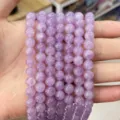 Natural purple lavender chalcedony agate round loose beads for DIY jewelry making - Natural Lavender