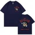 T-shirt graphique vintage bleu foncé pour homme et femme t-shirt de loisirs d'été à manches courtes. - S / Hauts / Bleu Marine 317
