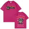 Camiseta de manga corta con estampado gráfico vintage para hombre y mujer, top casual. - S / Tops / Rosa rojo