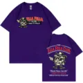 Camiseta gráfica de dibujos animados vintage para hombres y mujeres, top de verano morado casual. - Púrpura / S