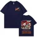 Camiseta gráfica vintage para hombres y mujeres, top de verano casual de manga corta. - S / Tops / Azul marino